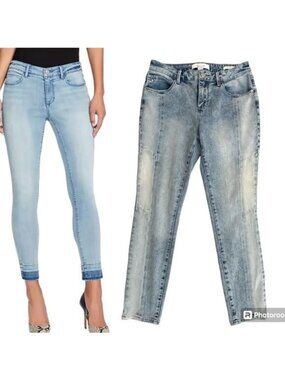 Skinnygirl Distressed Skinny Ankle Jeans - Light Blue (Size 27)